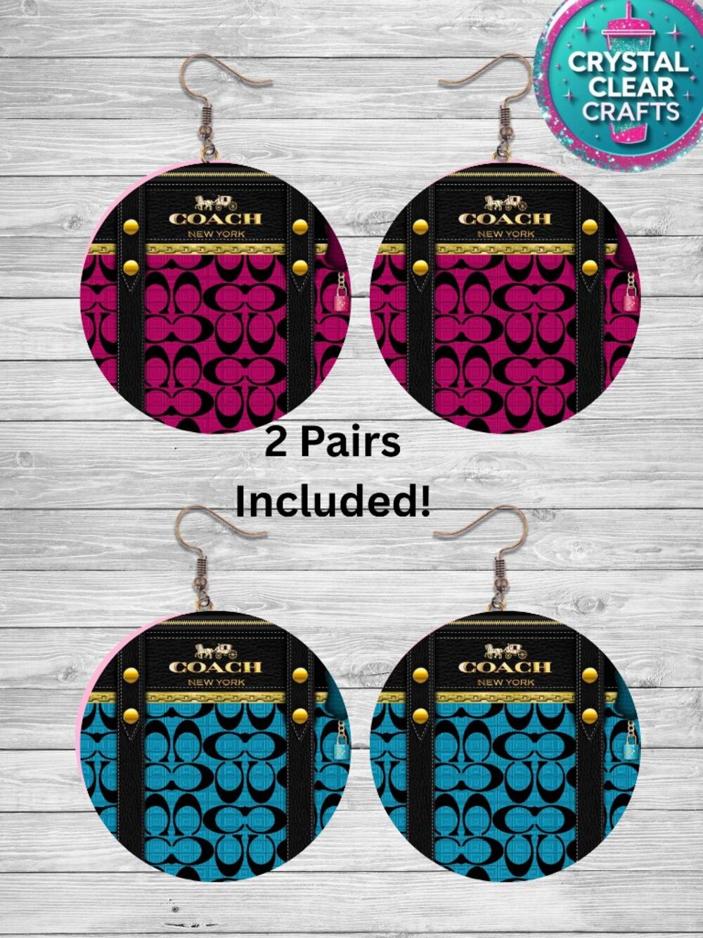 Two Pairs Of Coach Earrings Custom
